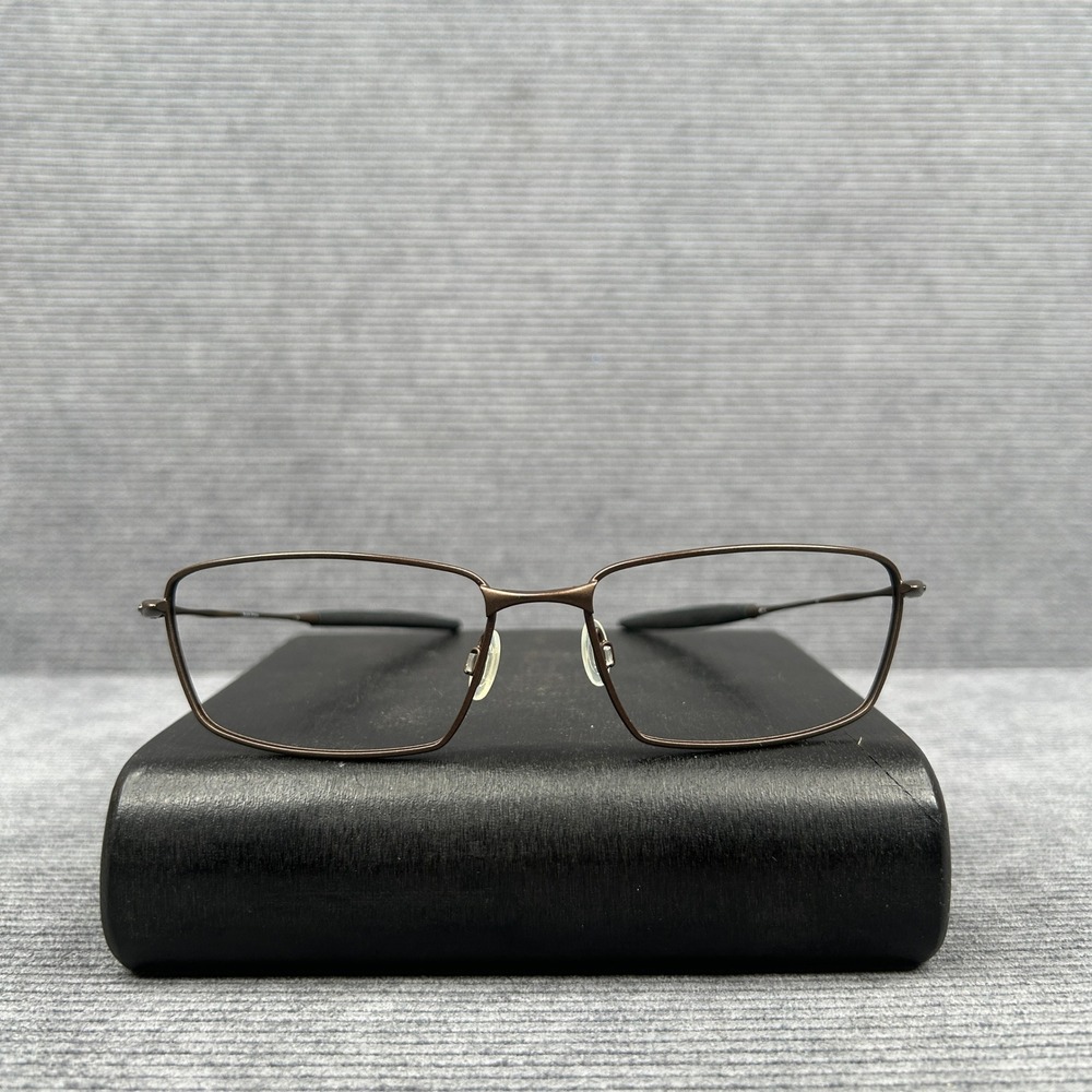 Oakley Square Whisker Y2k Eyeglasses Bronze Metal Rectangular Frames 54-18-131